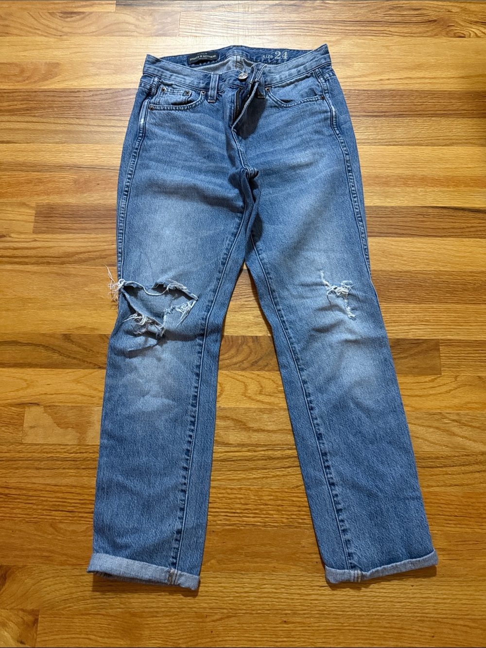 J. Crew Light Blue Distressed Boyfriend Jeans
